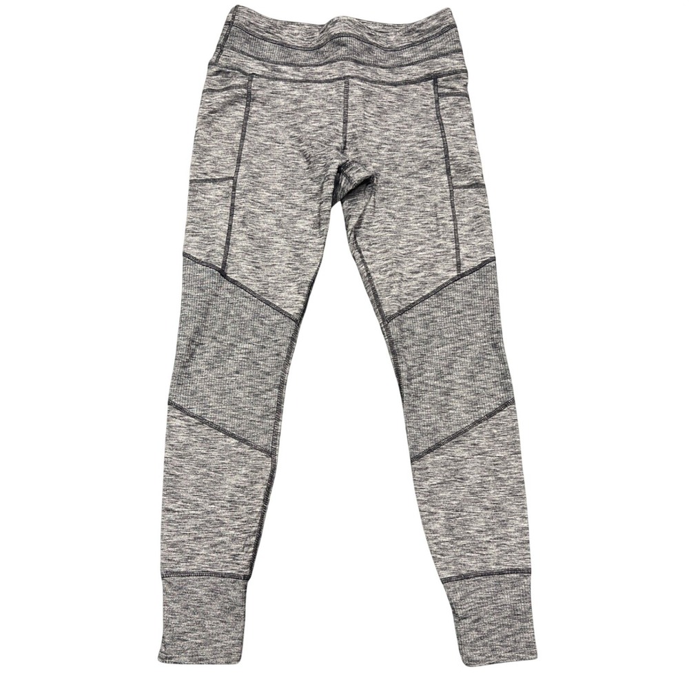 Athleta Leggings Womens M Grey Space Dye High Rise Pockets Activewear Yoga Pant